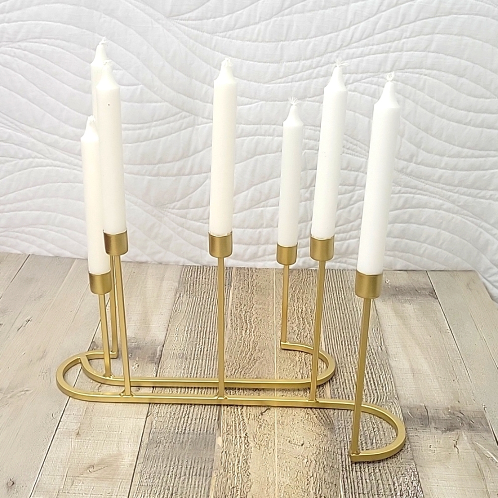 Decorative Candlestick For Table In Gold Color